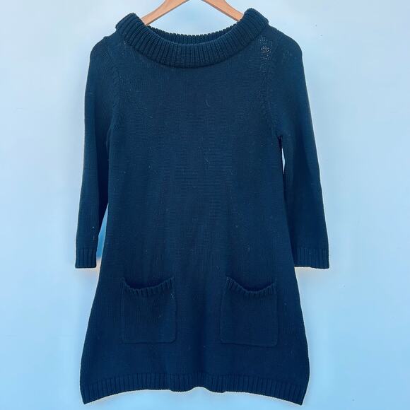 Anthropologie Field Flower Chunky Knit Thick Cotton Sweater Black Small Top - Picture 2 of 9